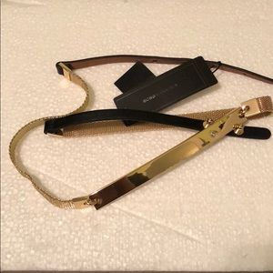 NWT BCBG Max Azria Gold and Leather Belt
